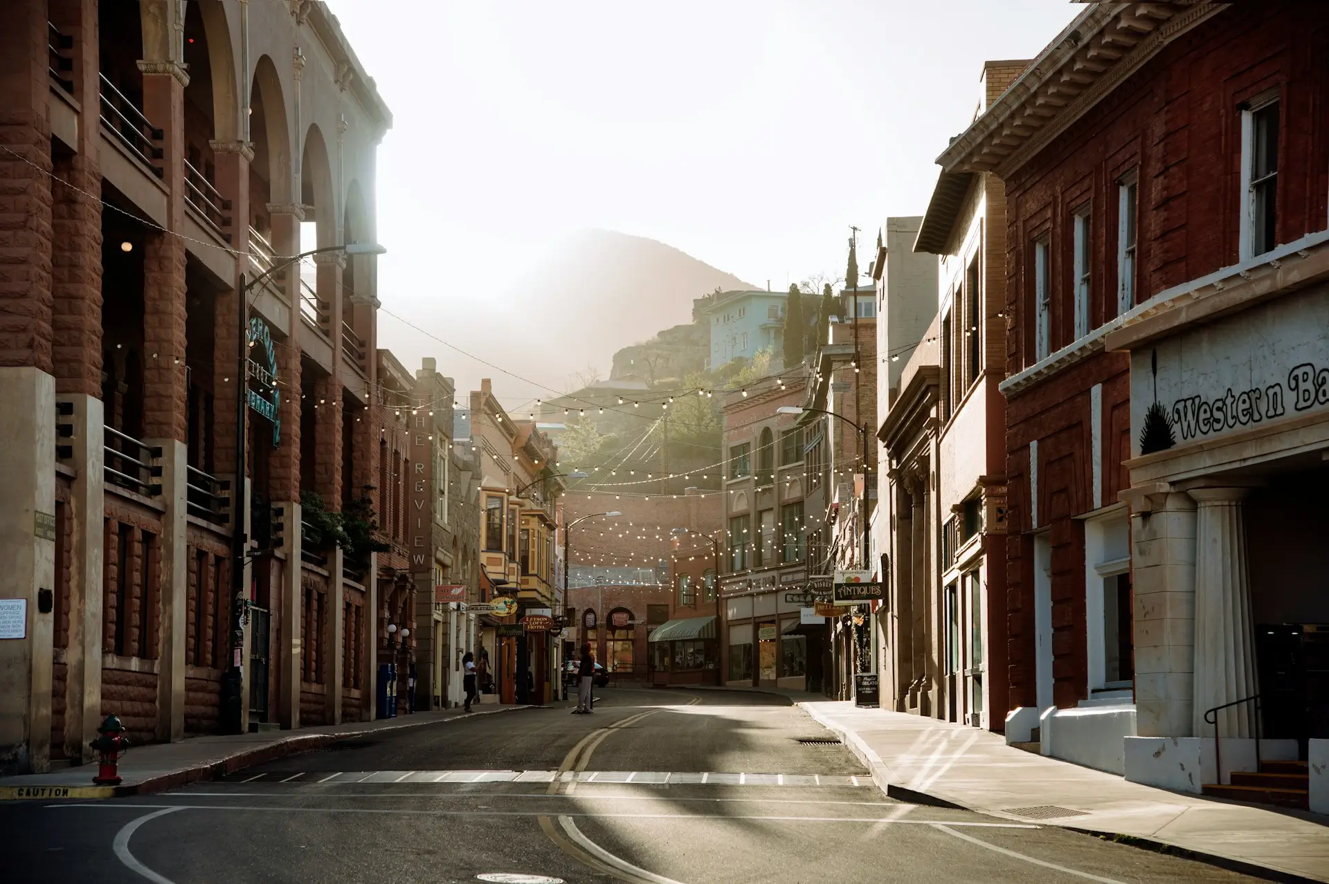 Old Bisbee Arizona staircased streets carved into Mule Mountains canyon walls