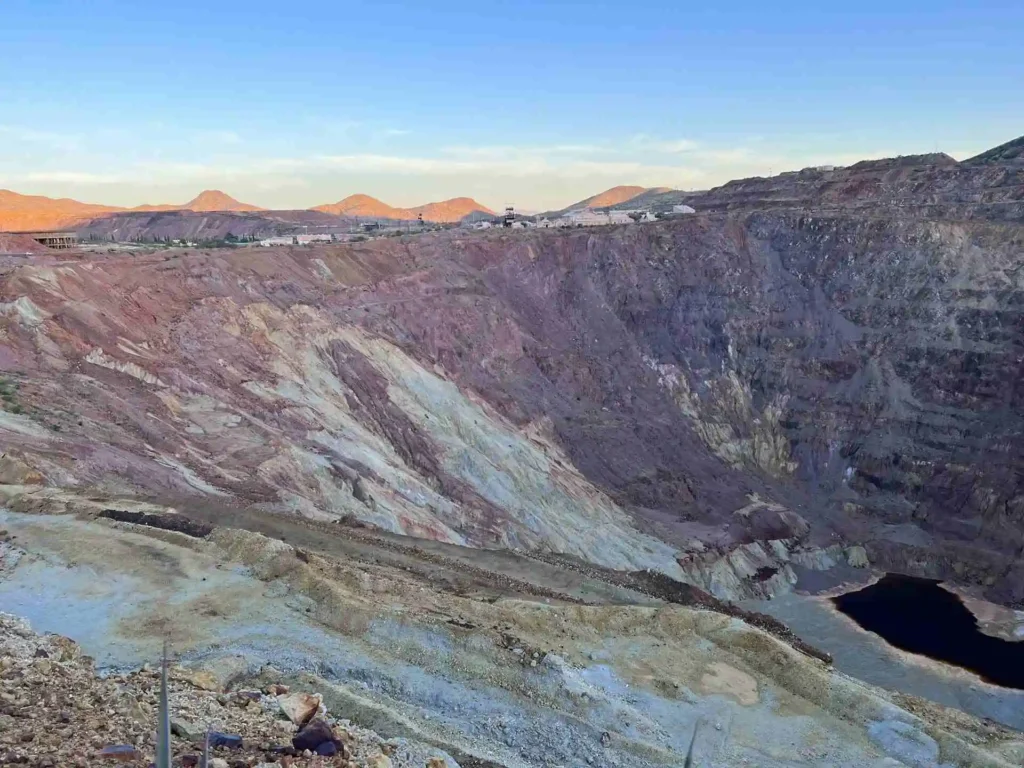Lavender Pit in Bisbee AZ, a historic open-pit copper mine with panoramic desert views and colorful rock formations.