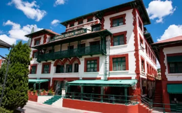 Copper Queen Hotel Bisbee historic hotel exterior in downtown Bisbee Arizona