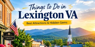Things to do in Lexington VA with historic downtown and Blue Ridge Mountains