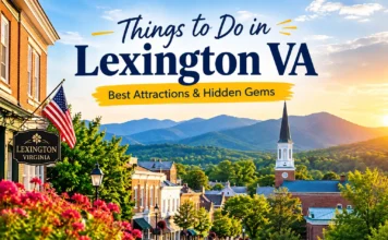 Things to do in Lexington VA with historic downtown and Blue Ridge Mountains